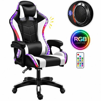 Gaming Chair with Footrest – RGB Gaming Chair with Speakers & Lights
