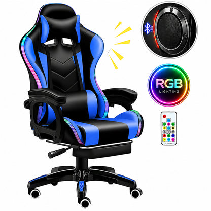 Gaming Chair with Footrest – RGB Gaming Chair with Speakers & Lights