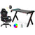 Gaming chair with desk table showing ergonomic PU leather seat