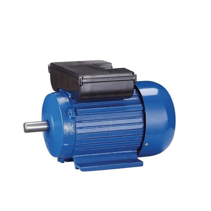 Electric single phase motor 05Hp side view showing cast iron housing