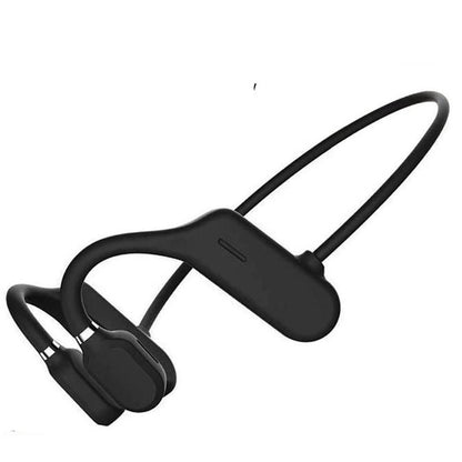 Bone conduction headphones black colour side view showing open-ear design