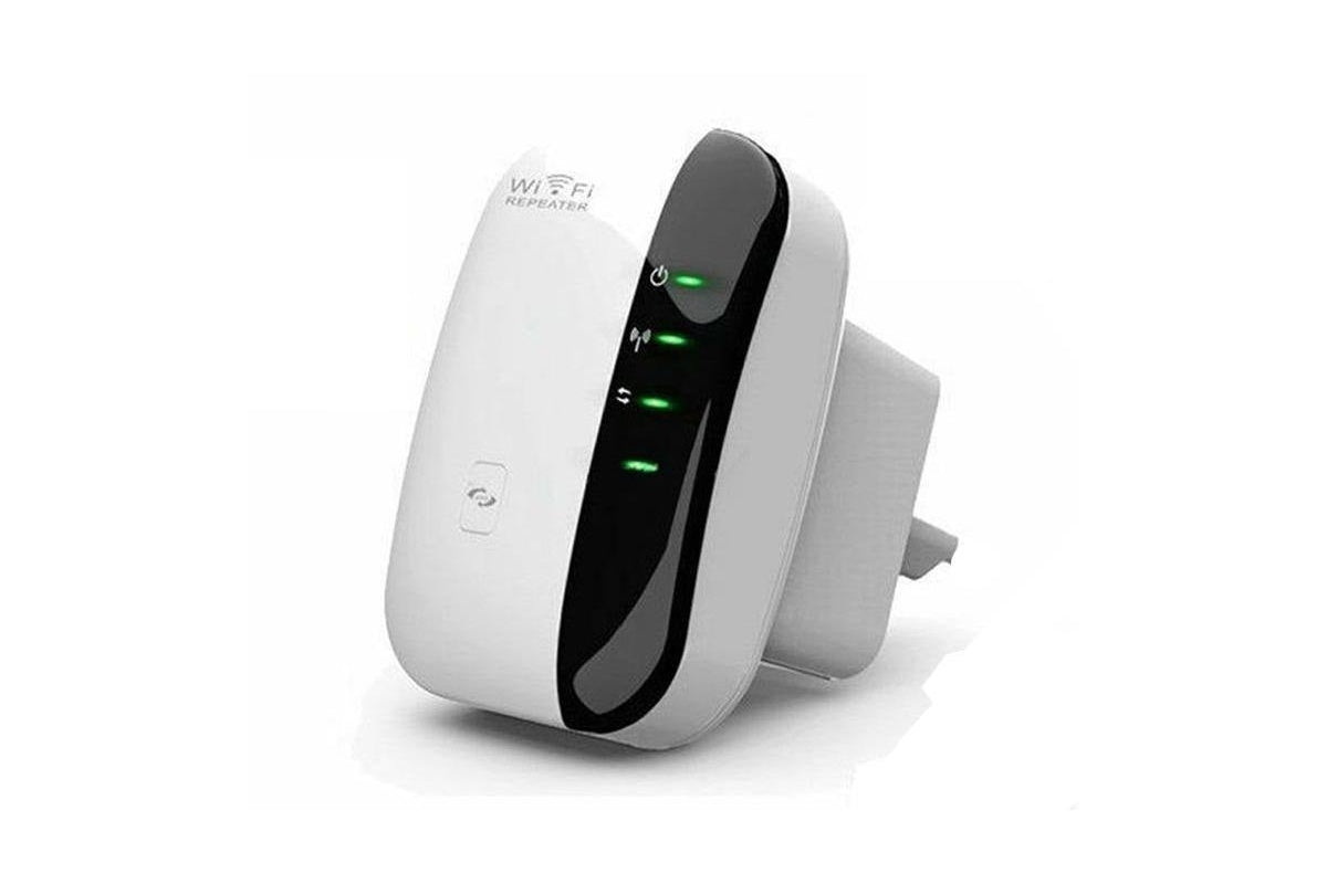 Side angle of Wireless-N Wifi Repeater highlighting compact design