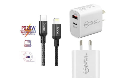 side view of iPhone charger Fast Charger 18W with dual USB ports