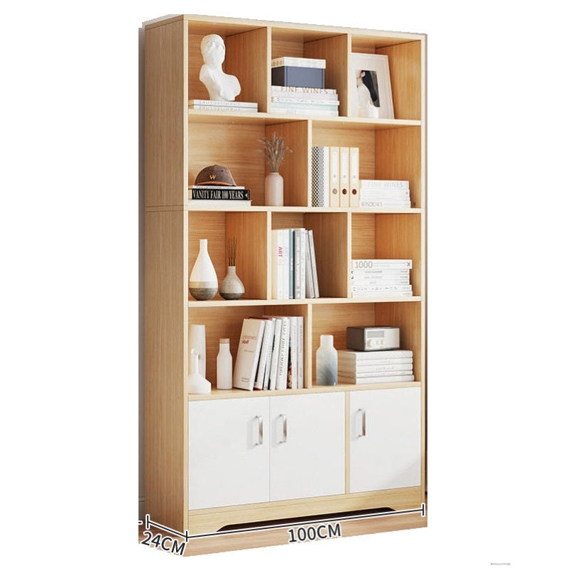 Bookshelf stack bookcase in vintage industrial style front view