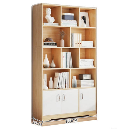 Bookshelf stack bookcase in vintage industrial style front view