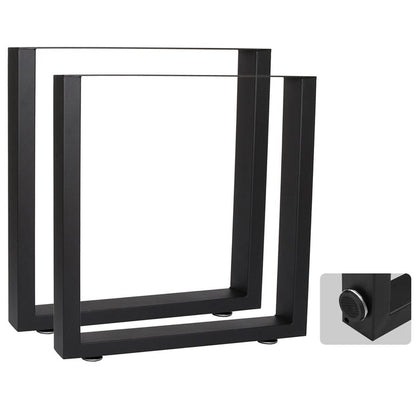 Table legs square shape metal black front view