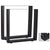 Table legs square shape metal black front view