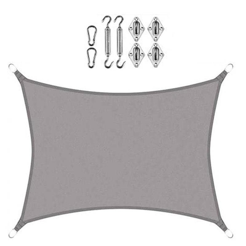 Sun Shade Sail 5m by 5m showing waterproof polyester material