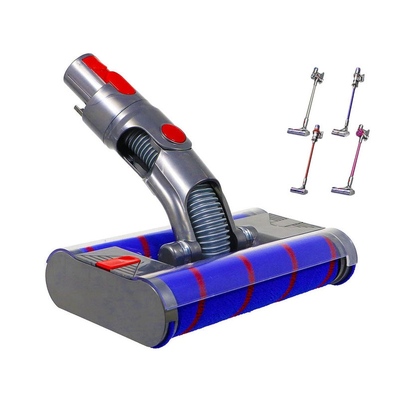 Soft roller cleaner head for Dyson cordless vacuum showing LED lights