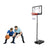 Adjustable portable basketball hoop stand with steel frame side view
