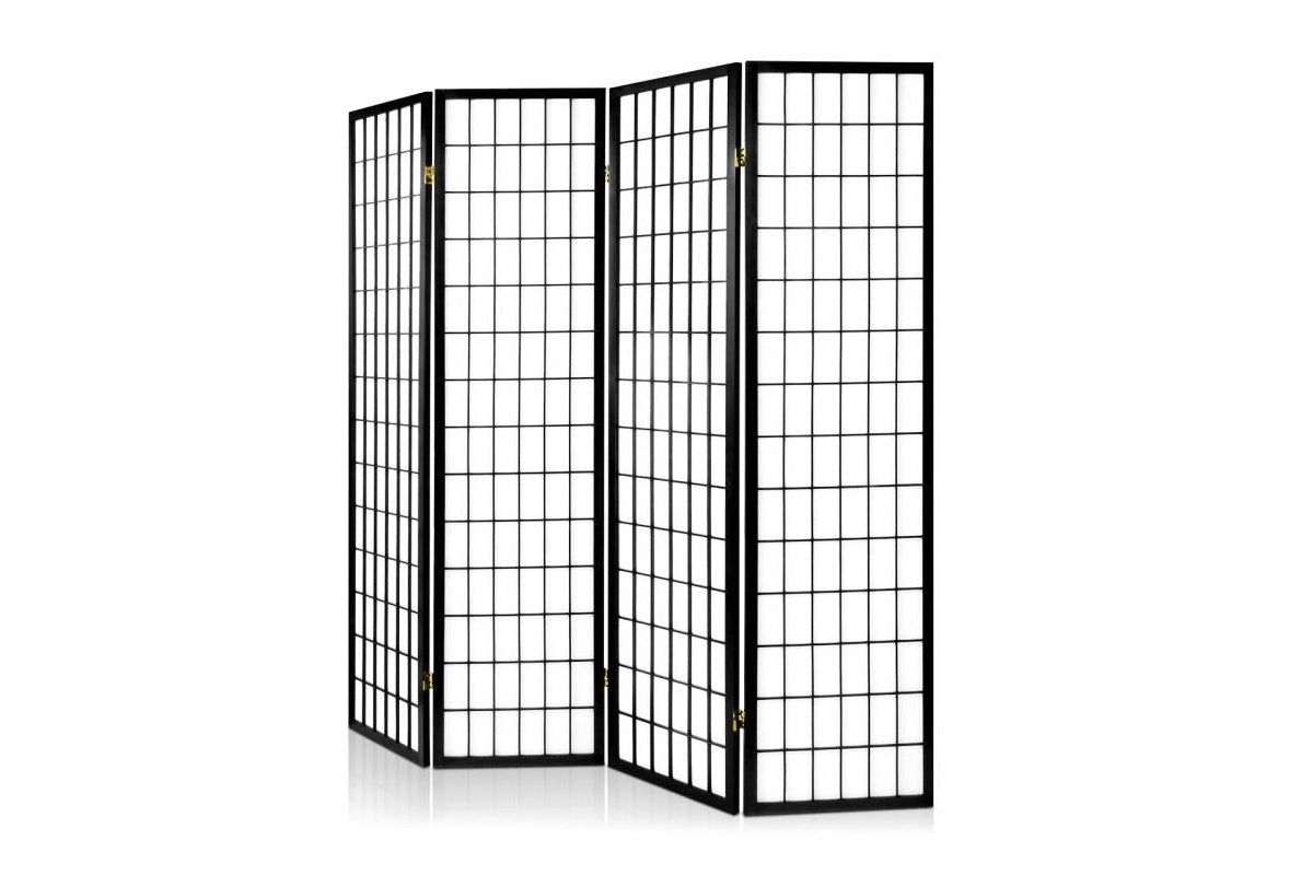 Close up of metal hinges on room divider folding screen