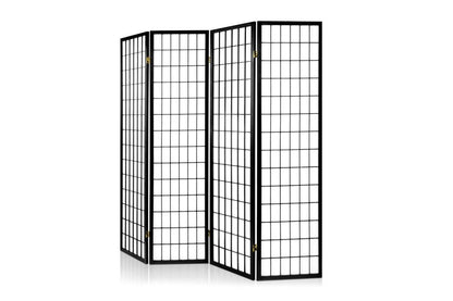 Close up of metal hinges on room divider folding screen