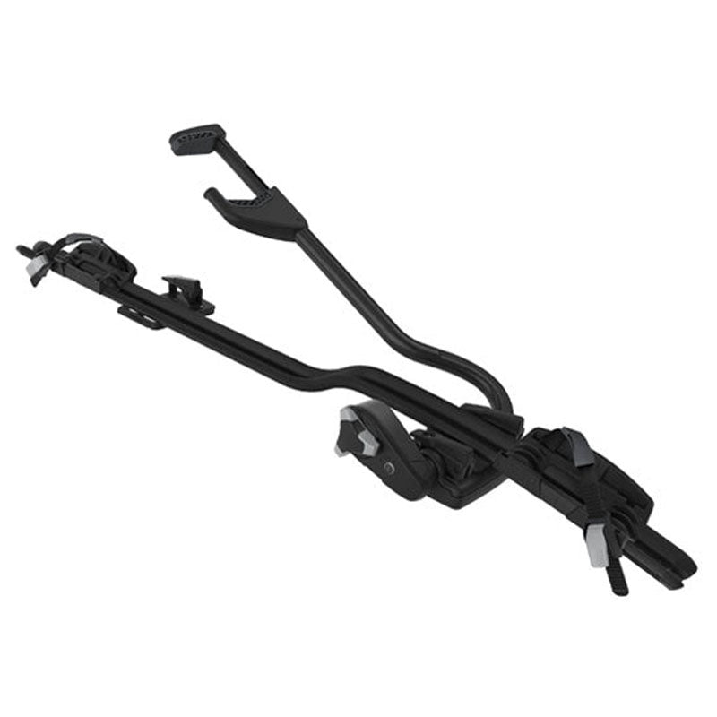 Bike rack car roof bicycle carrier side view showing aluminium frame