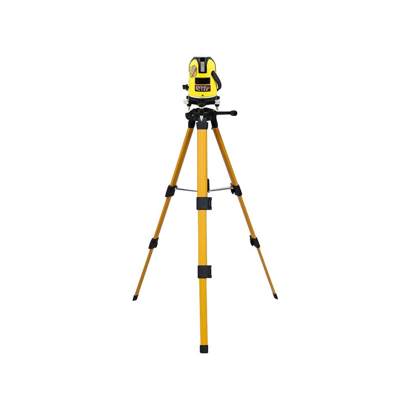 Self-leveling laser level showing 360 degree red laser lines