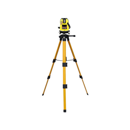 Self-leveling laser level showing 360 degree red laser lines