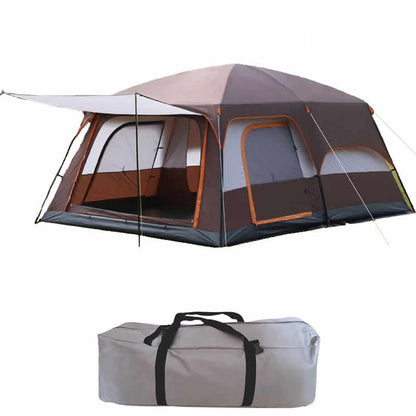Camping tent 3-5 people family tent brown colour front view