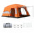 Camping tent 10 person front view showing orange and grey colours