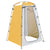 Portable camping shower tent in yellow showing full exterior
