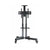 TV stand height adjustable black steel frame front view