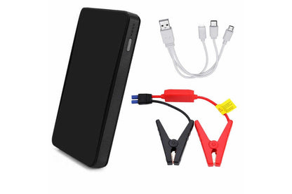 Close up of car jump starter clamps for 12V engine battery