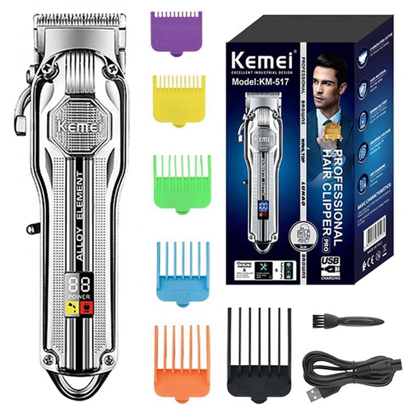 Hair trimmer cordless clippers showing metal body design