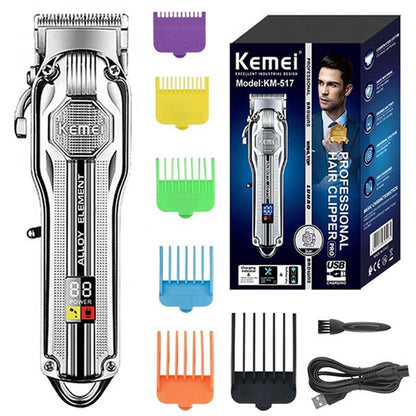 Hair trimmer cordless clippers showing metal body design