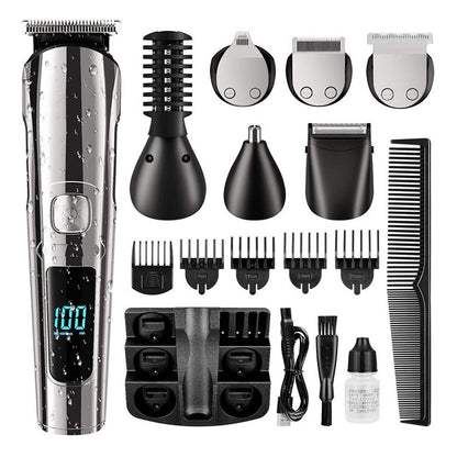 Hair trimmer cordless with ceramic titanium blades close up