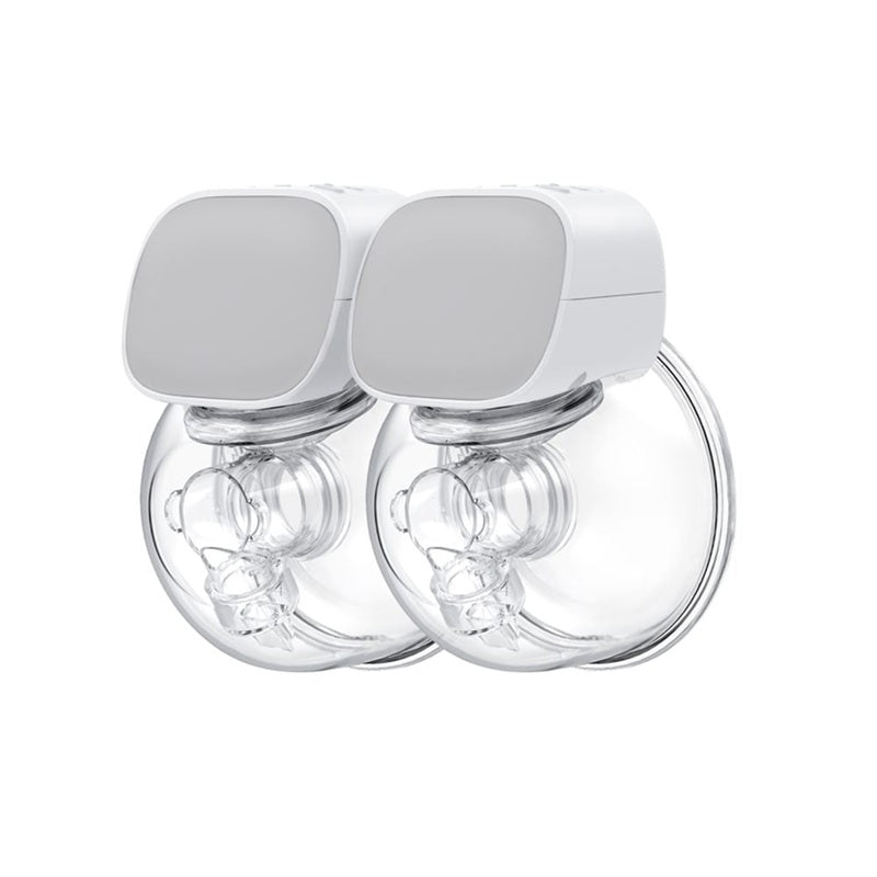 Electric breast pump wearable design shown from front angle