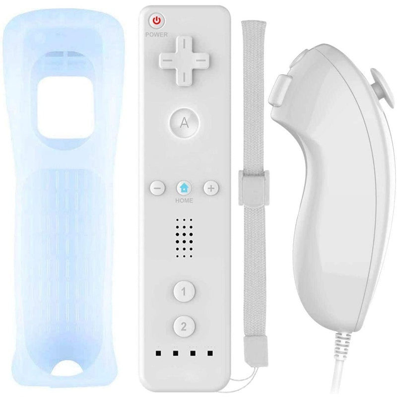 Wii Remote replacement controller in white with silicone case