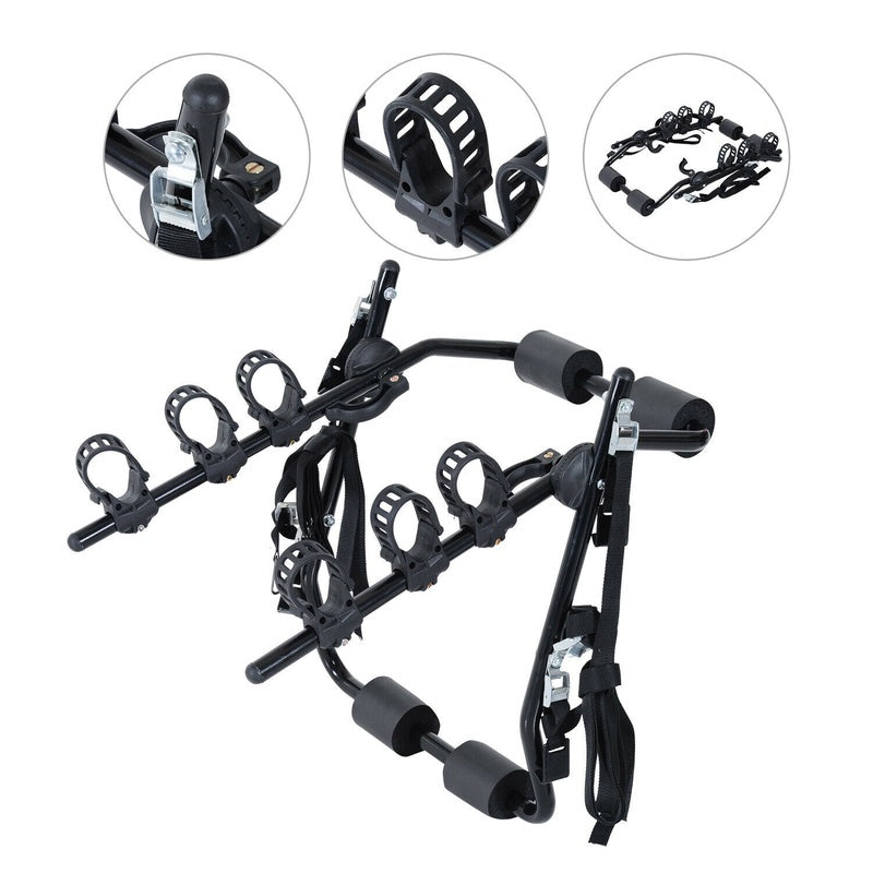 Bike rack carrier bicycle support showing black metal frame