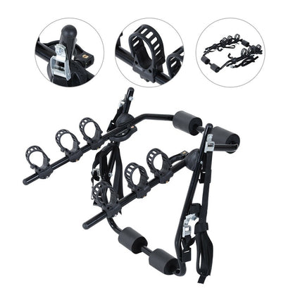Bike rack carrier bicycle support showing black metal frame