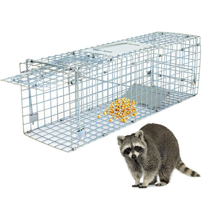 Possum trap large animal trap showing silver rust-resistant steel mesh