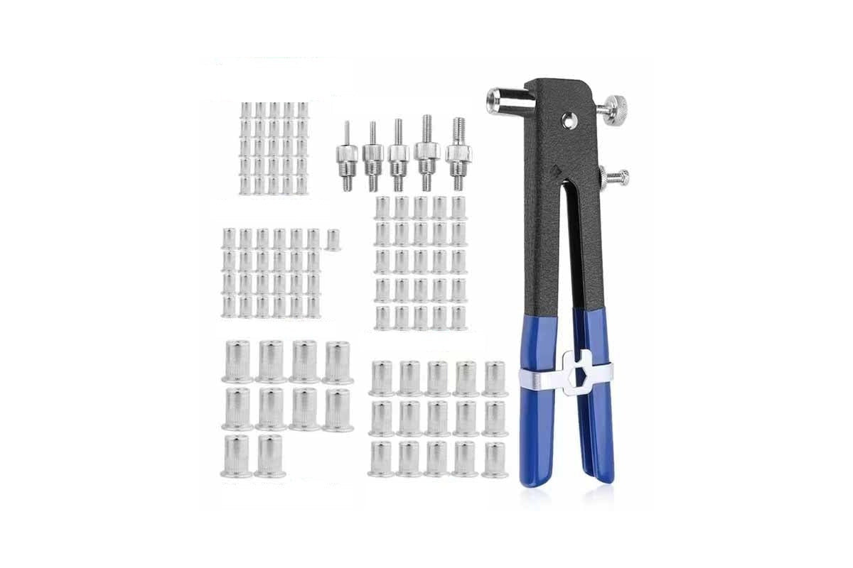 Close up of Nut Rivet Tool mandrels for M3 to M8 sizes
