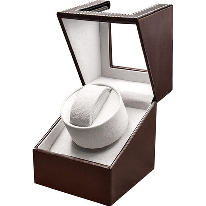 Automatic Quad Watch Winder Wood Display Box Motor Rotation Storage