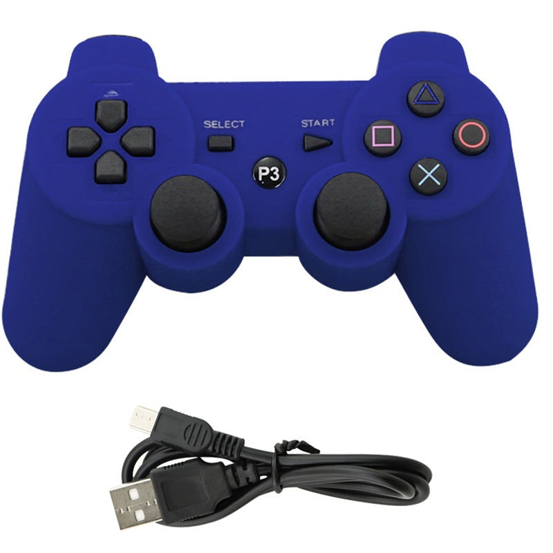 PS3 wireless controller blue front view showing buttons