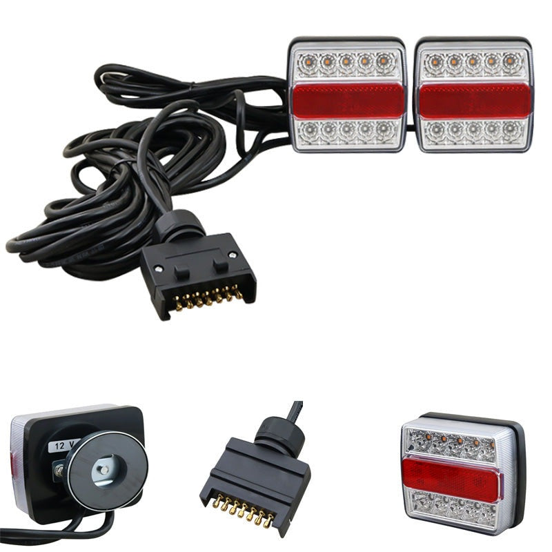 LED trailer tail lights showing red and amber light functions