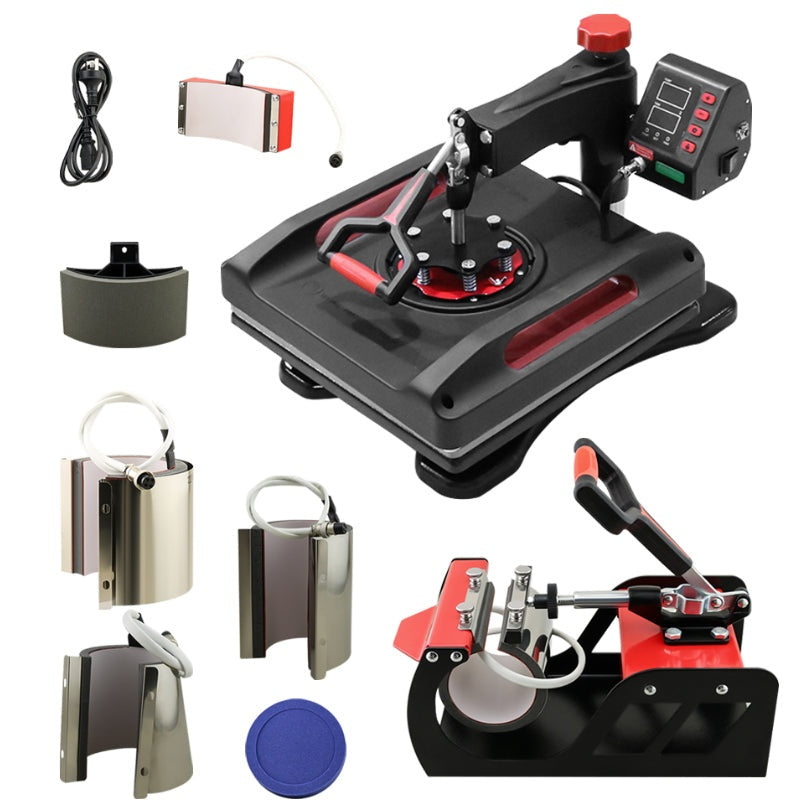 Heat press machine showing 38x38cm aluminium plate surface