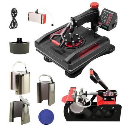 Heat press machine showing 38x38cm aluminium plate surface