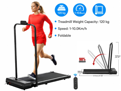 Foldable Walking Pad Treadmill Compact Flat