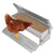 Chicken feeder in silver galvanized steel showing full 10kg capacity
