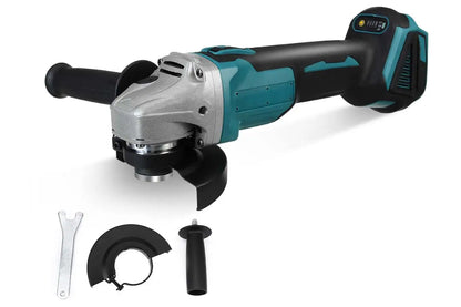 Angle grinder without battery showing compact size and grip