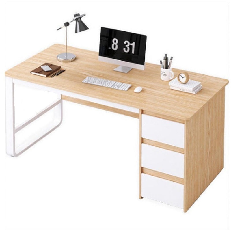 Computer desk table 120cm maple wood top front view