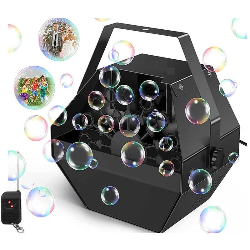 Bubble machine outdoor showing front view with metal body