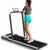 Foldable walking pad treadmill side view showing slim profile
