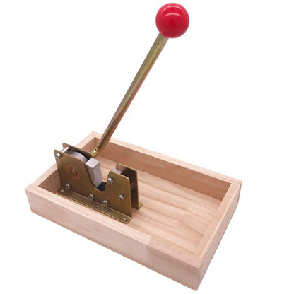 Nut cracker macadamia opener showing wooden handle detail