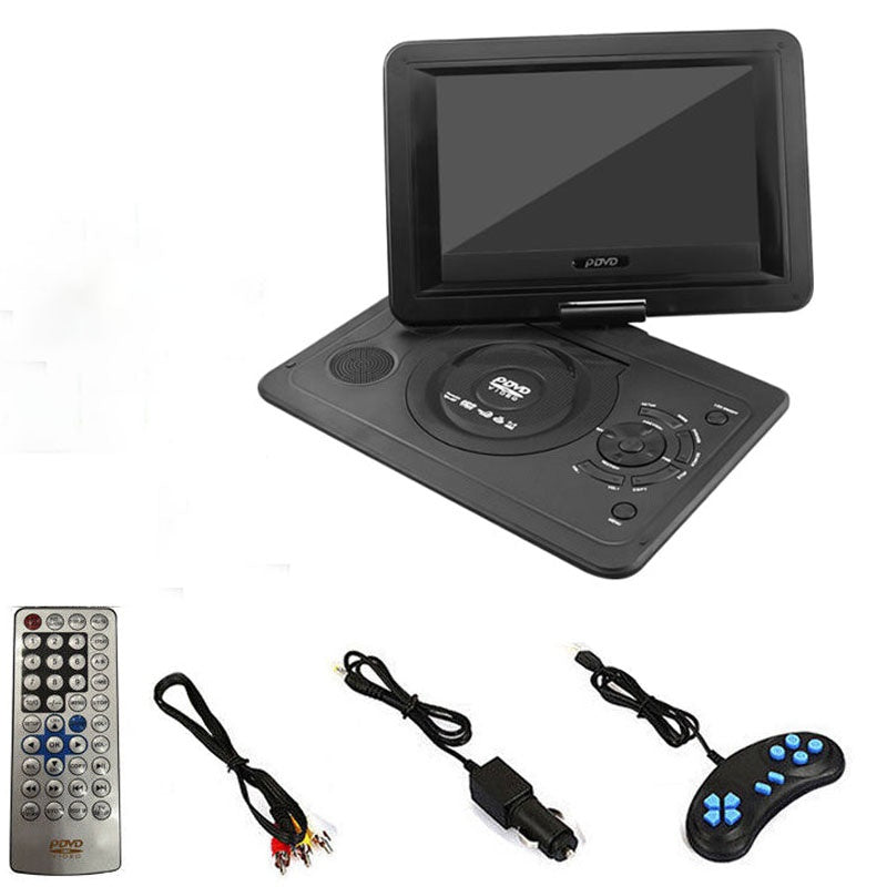 Portable DVD player showing 101 inch HD screen in black
