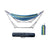 Garden hammock chair swing in cotton fabric with steel stand side view