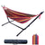 Hammock chair swing in white cotton fabric on steel stand