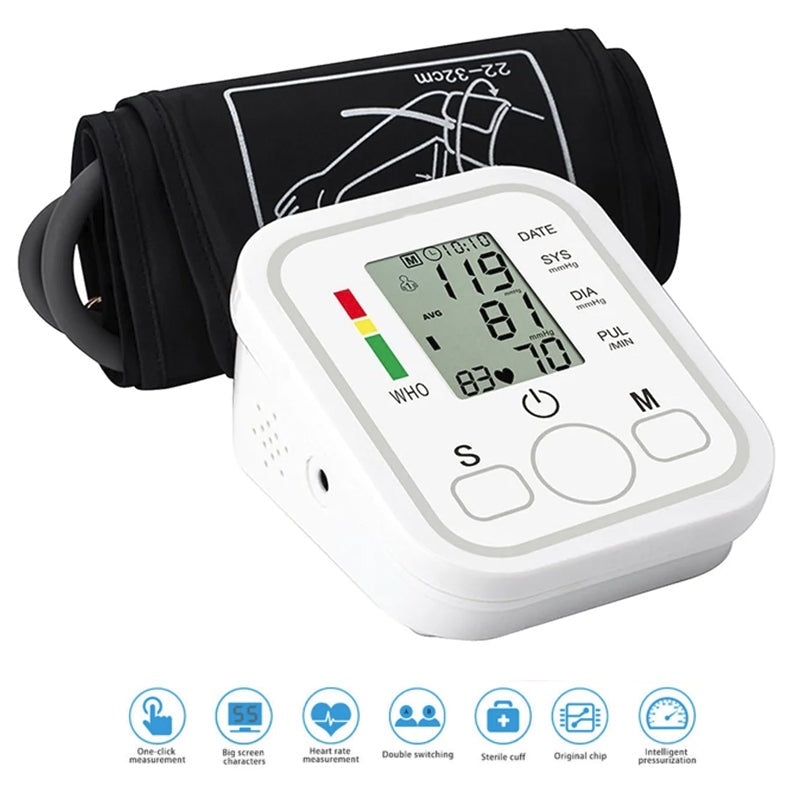 Blood Pressure Monitor upper arm cuff in white colour