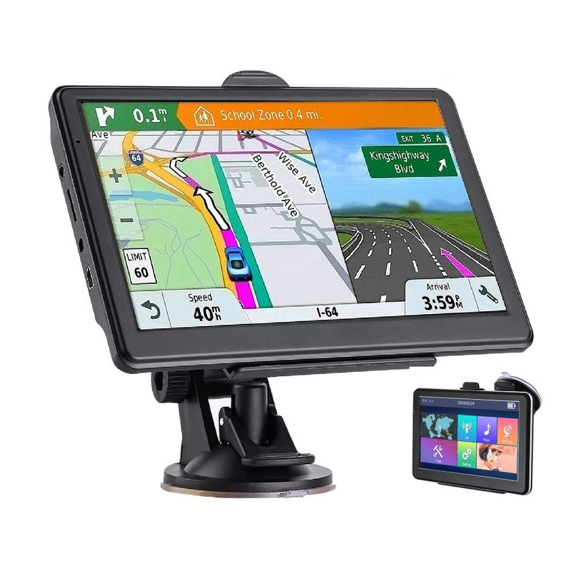 Car GPS Navigation front view showing 7 inch touchscreen